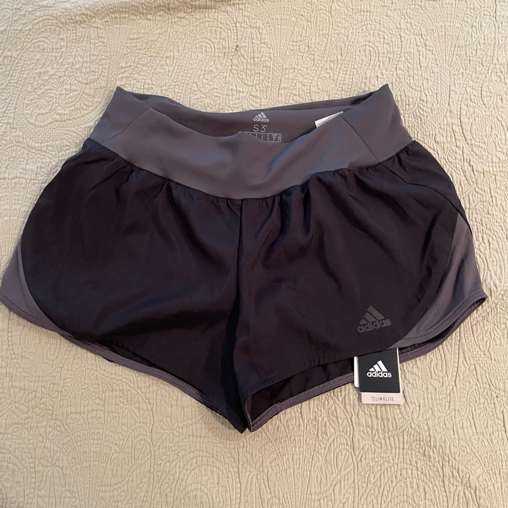 Adidas Black and Gray Athletic Shorts Relaxed Fit